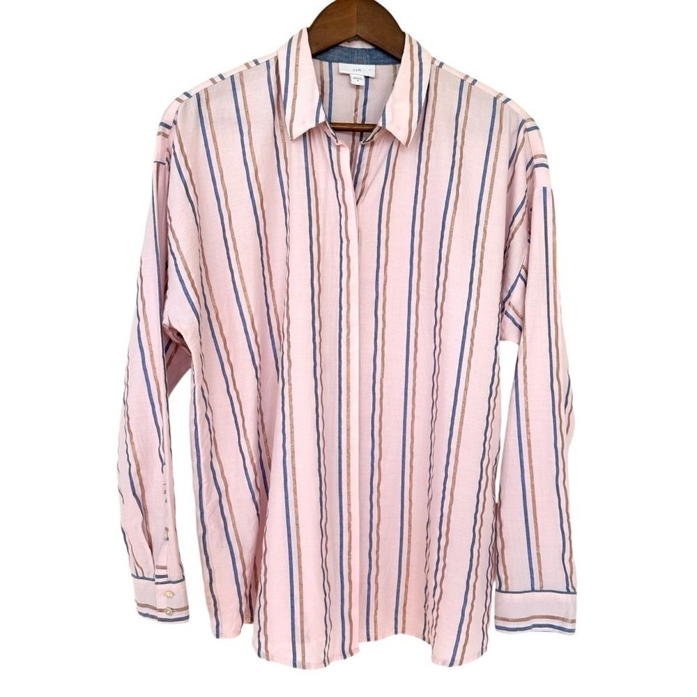 J. Jill button down shirt with long sleeves, cotton, dolman cut, oversized fit